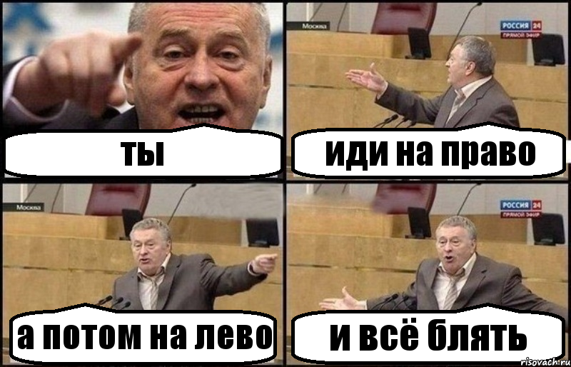 ты иди на право а потом на лево и всё блять, Комикс Жириновский