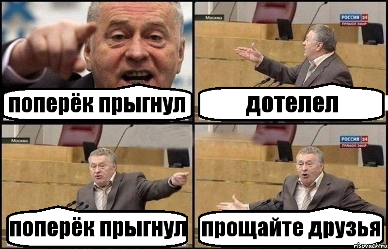 поперёк прыгнул дотелел поперёк прыгнул прощайте друзья, Комикс Жириновский