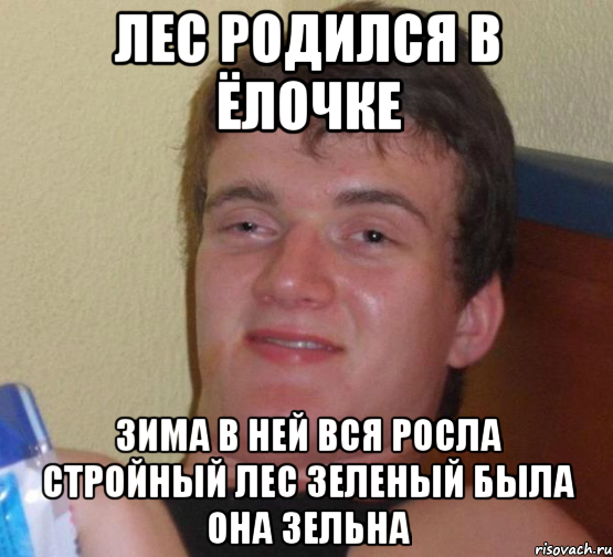 лес родился в ёлочке зима в ней вся росла стройный лес зеленый была она зельна, Мем 10 guy (Stoner Stanley really high guy укуренный парень)