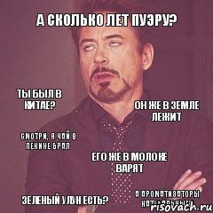 А сколько лет пуэру? Ты был в Китае? Он же в земле лежит Его же в молоке варят А ароматизаторы натуральные? Смотри, я чай в Пекине брал Зеленый улун есть?, Комикс мое лицо