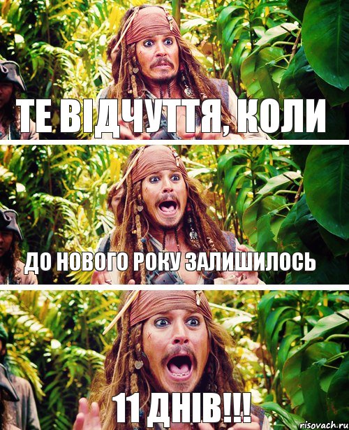 Те відчуття, коли до нового року залишилось 11 днів!!!, Комикс  Джек Воробей испуган