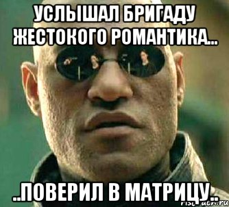 Услышал Бригаду Жестокого Романтика... ..поверил в МАТРИЦУ.., Мем  а что если я скажу тебе