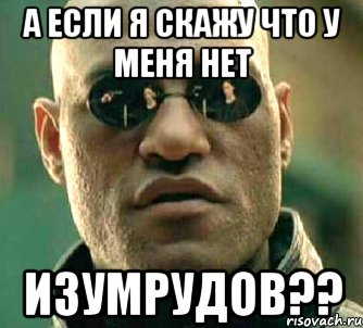 а если я скажу что у меня нет изумрудов??, Мем  а что если я скажу тебе