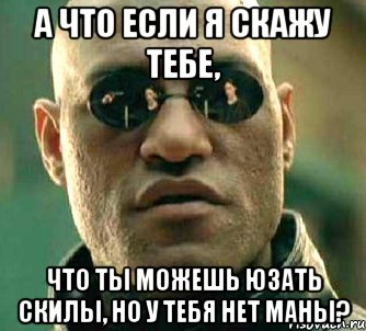 А что если я скажу тебе, что ты можешь юзать скилы, но у тебя нет маны?, Мем  а что если я скажу тебе