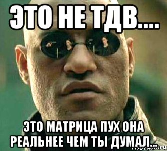 это не тдв.... это матрица пух она реальнее чем ты думал..., Мем  а что если я скажу тебе