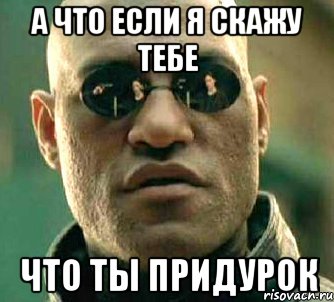 А что если я скажу тебе Что ты придурок