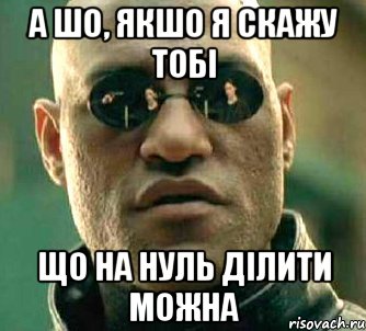 а шо, якшо я скажу тобі що на нуль ділити можна, Мем  а что если я скажу тебе