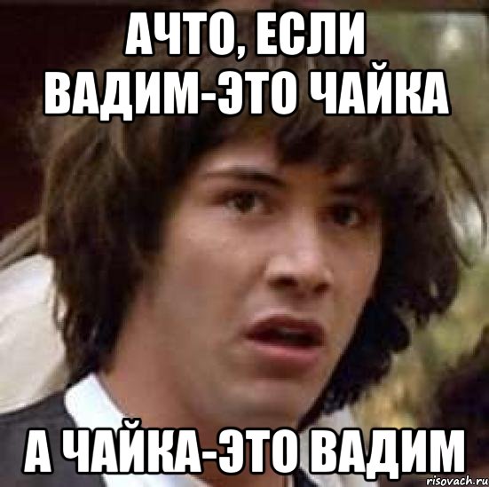 АЧТО, ЕСЛИ ВАДИМ-ЭТО ЧАЙКА А ЧАЙКА-ЭТО ВАДИМ, Мем А что если (Киану Ривз)