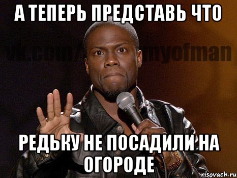 а теперь представь что Редьку не посадили на огороде, Мем  А теперь представь