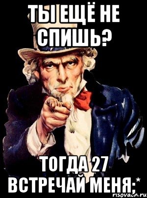 ты ещё не спишь? тогда 27 встречай меня;*, Мем а ты