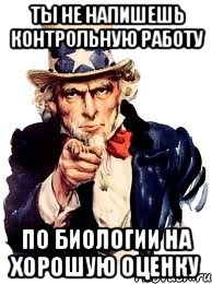 ты не напишешь контрольную работу по биологии на хорошую оценку, Мем а ты