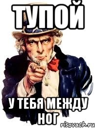 Тупой у тебя между ног, Мем а ты