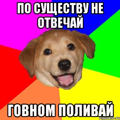 По существу не отвечай Говном поливай, Мем Advice Dog