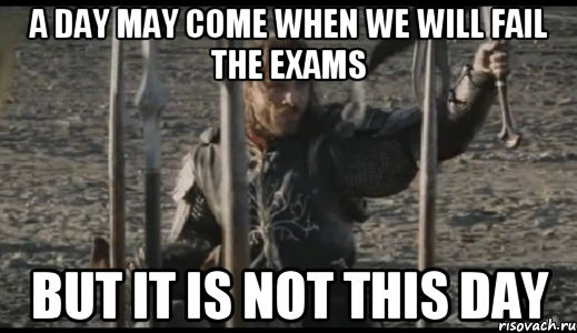 a day may come when we will fail the exams but it is not this day, Мем  Арагорн (Но только не сегодня)