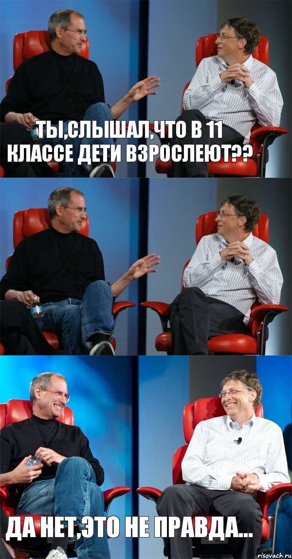 Ты,слышал,что в 11 классе дети взрослеют??  Да нет,это не правда..., Комикс Стив Джобс и Билл Гейтс (3 зоны)