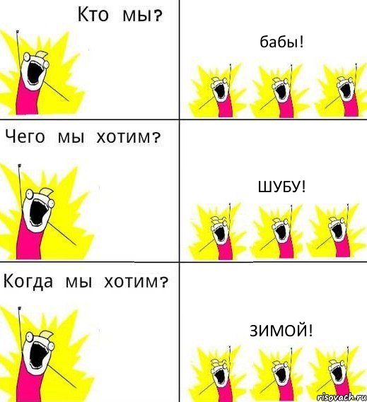 бабы! шубу! зимой!, Комикс Что мы хотим