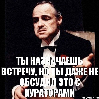 ты назначаешь встречу, но ты даже не обсудил это с кураторами, Комикс Дон Вито Корлеоне 1