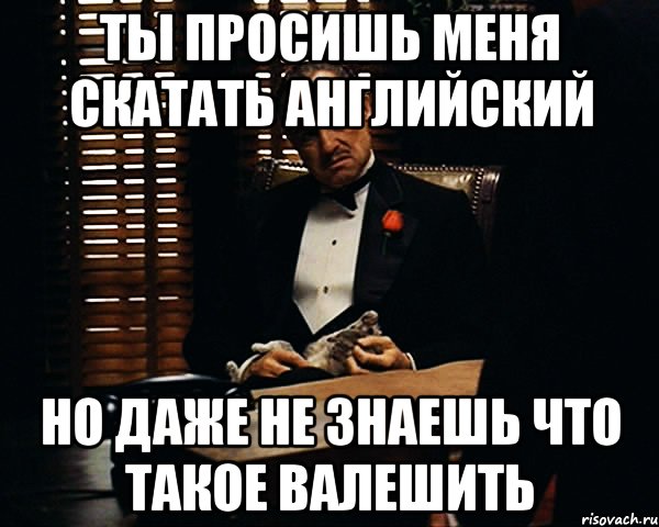 ты просишь меня скатать английский но даже не знаешь что такое валешить, Мем Дон Вито Корлеоне