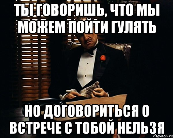 ты говоришь, что мы можем пойти гулять но договориться о встрече с тобой нельзя, Мем Дон Вито Корлеоне