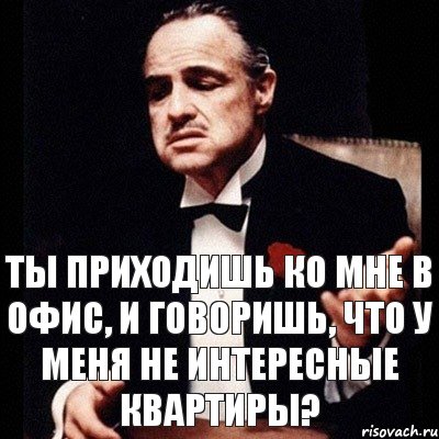 ТЫ ПРИХОДИШЬ КО МНЕ В ОФИС, И ГОВОРИШЬ, ЧТО У МЕНЯ НЕ ИНТЕРЕСНЫЕ КВАРТИРЫ?, Комикс Дон Вито Корлеоне 1