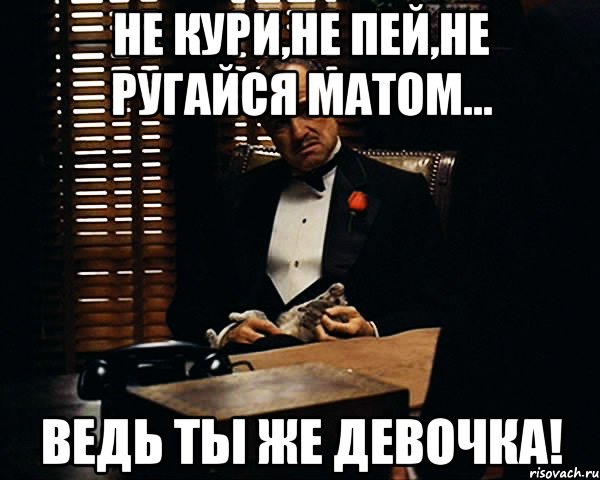 не кури,не пей,не ругайся матом... ведь ты же девочка!, Мем Дон Вито Корлеоне