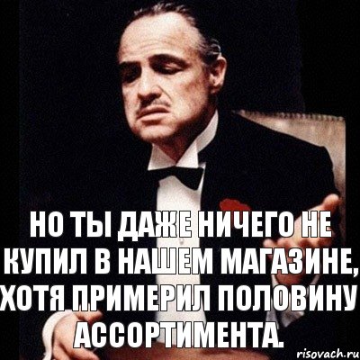 Но ты даже ничего не купил в нашем магазине, хотя примерил половину ассортимента., Комикс Дон Вито Корлеоне 1