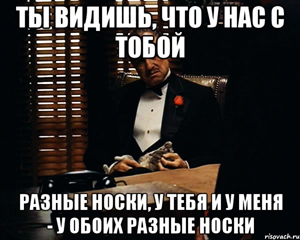 ты видишь, что у нас с тобой разные носки, у тебя и у меня - у обоих разные носки, Мем Дон Вито Корлеоне