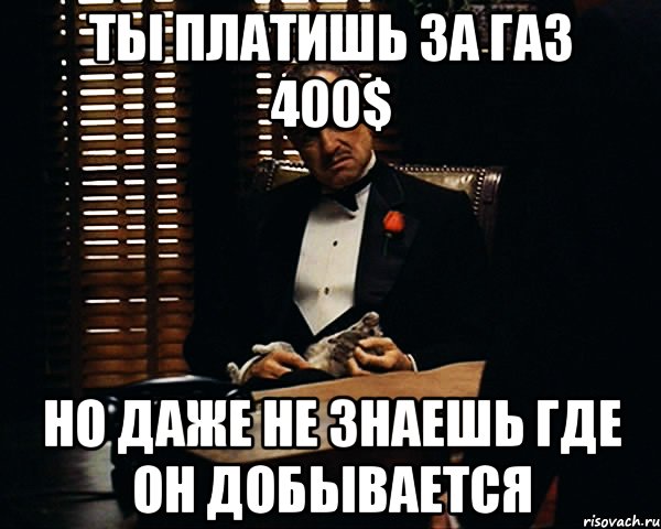 Ты платишь за газ 400$ но даже не знаешь где он добывается, Мем Дон Вито Корлеоне