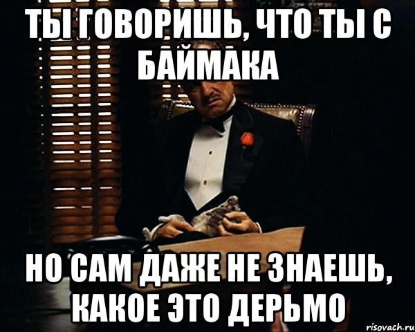 Ты говоришь, что ты с Баймака но сам даже не знаешь, какое это дерьмо, Мем Дон Вито Корлеоне