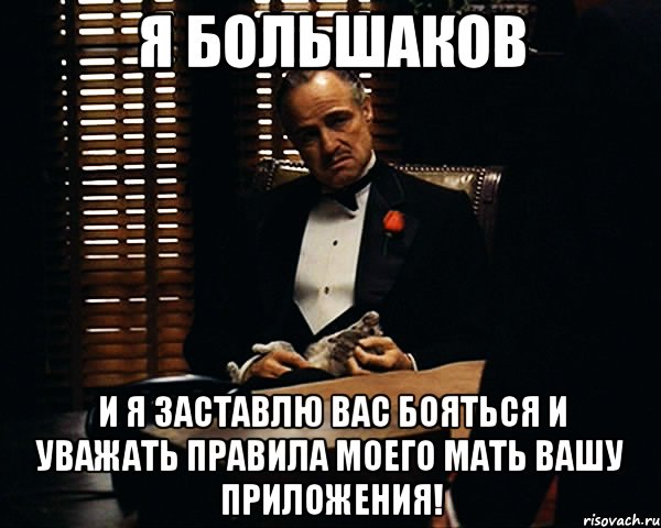 Я Большаков и я заставлю вас бояться и уважать правила моего мать вашу приложения!, Мем Дон Вито Корлеоне