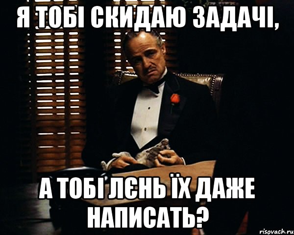 Я тобі скидаю задачі, а тобі лєнь їх даже написать?, Мем Дон Вито Корлеоне