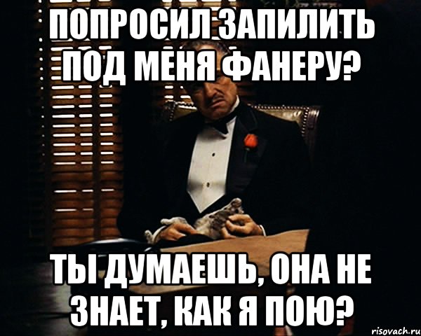 попросил запилить под меня фанеру? ты думаешь, она не знает, как я пою?, Мем Дон Вито Корлеоне