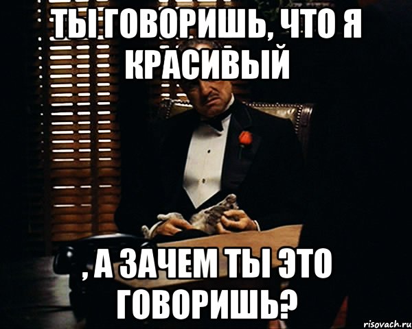 ты говоришь, что я красивый , а зачем ты это говоришь?, Мем Дон Вито Корлеоне