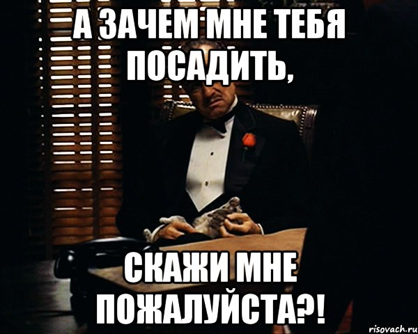 а зачем мне тебя посадить, скажи мне пожалуйста?!, Мем Дон Вито Корлеоне