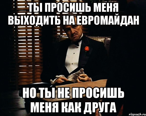 Ты просишь меня выходить на Евромайдан Но ты не просишь меня как друга, Мем Дон Вито Корлеоне