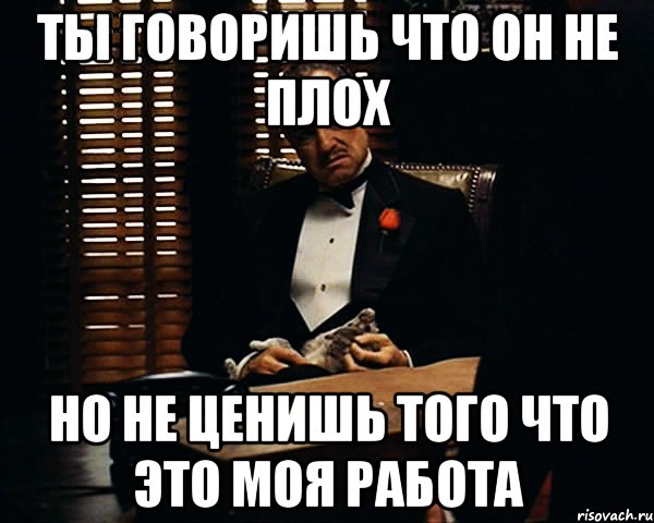 Ты говоришь что он не плох Но не ценишь того что это моя работа, Мем Дон Вито Корлеоне