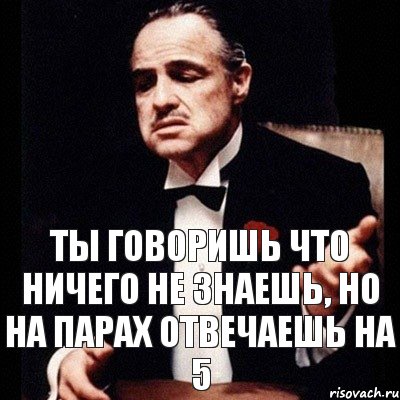 Ты говоришь что ничего не знаешь, но на парах отвечаешь на 5, Комикс Дон Вито Корлеоне 1