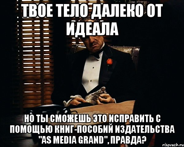 Твое тело далеко от идеала Но ты сможешь это исправить с помощью книг-пособий издательства "AS MEDIA GRAND", правда?, Мем Дон Вито Корлеоне