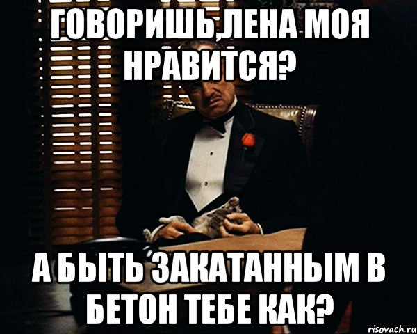 Говоришь,Лена моя нравится? А быть закатанным в бетон тебе как?, Мем Дон Вито Корлеоне