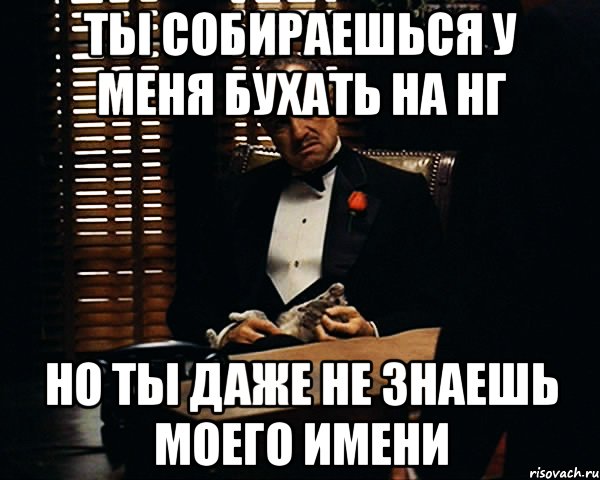 ты собираешься у меня бухать на нг но ты даже не знаешь моего имени, Мем Дон Вито Корлеоне