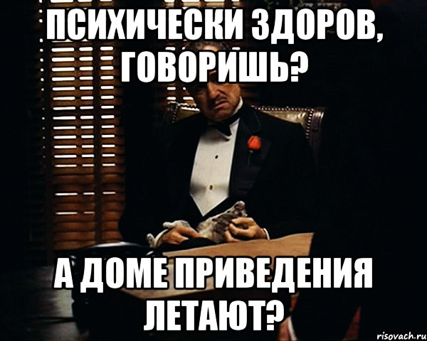 психически здоров, говоришь? а доме приведения летают?, Мем Дон Вито Корлеоне