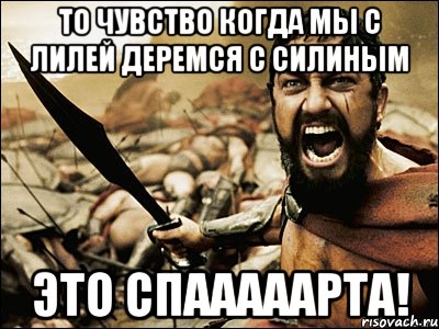 То чувство когда мы с Лилей деремся с Силиным ЭТО СПАААААРТА!, Мем Это Спарта