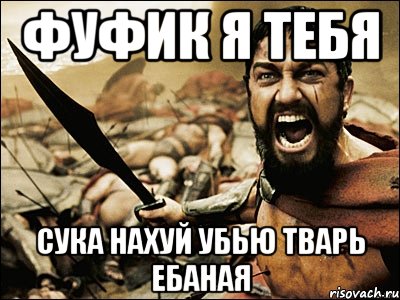 фуфик я тебя сука нахуй убью тварь ебаная, Мем Это Спарта