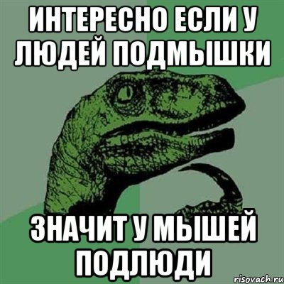 интересно если у людей подмышки значит у мышей подлюди, Мем Филосораптор