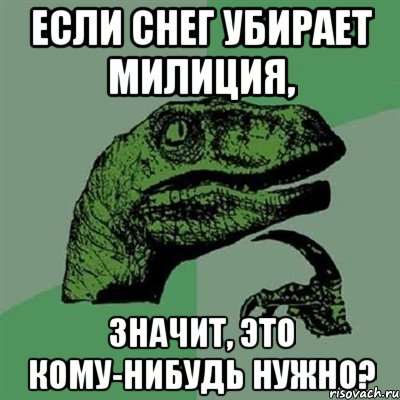 Если снег убирает милиция, значит, это кому-нибудь нужно?, Мем Филосораптор