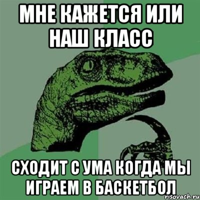 мне кажется или наш класс сходит с ума когда мы играем в баскетбол, Мем Филосораптор