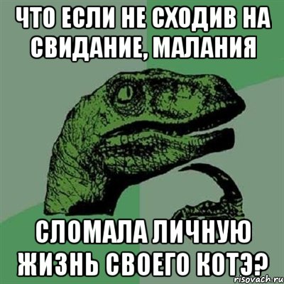 Что если не сходив на свидание, Малания сломала личную жизнь своего котэ?, Мем Филосораптор