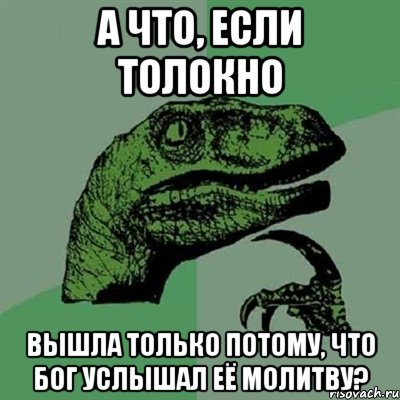 а что, если толокно вышла только потому, что бог услышал её молитву?, Мем Филосораптор