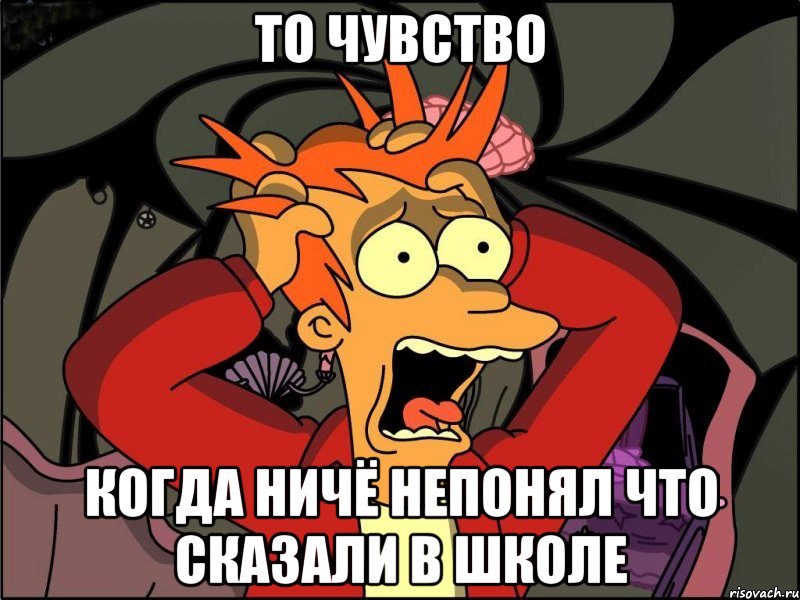 то чувство когда ничё непонял что сказали в школе, Мем Фрай в панике