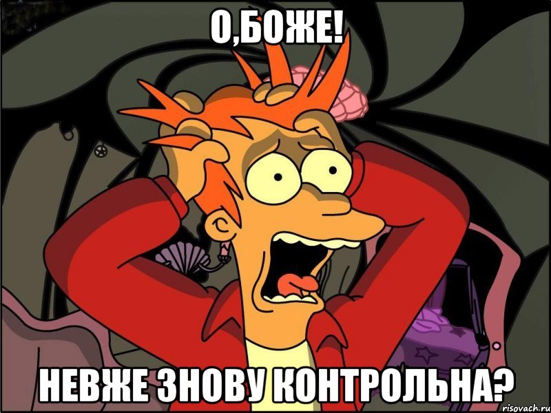 О,Боже! Невже знову контрольна?, Мем Фрай в панике